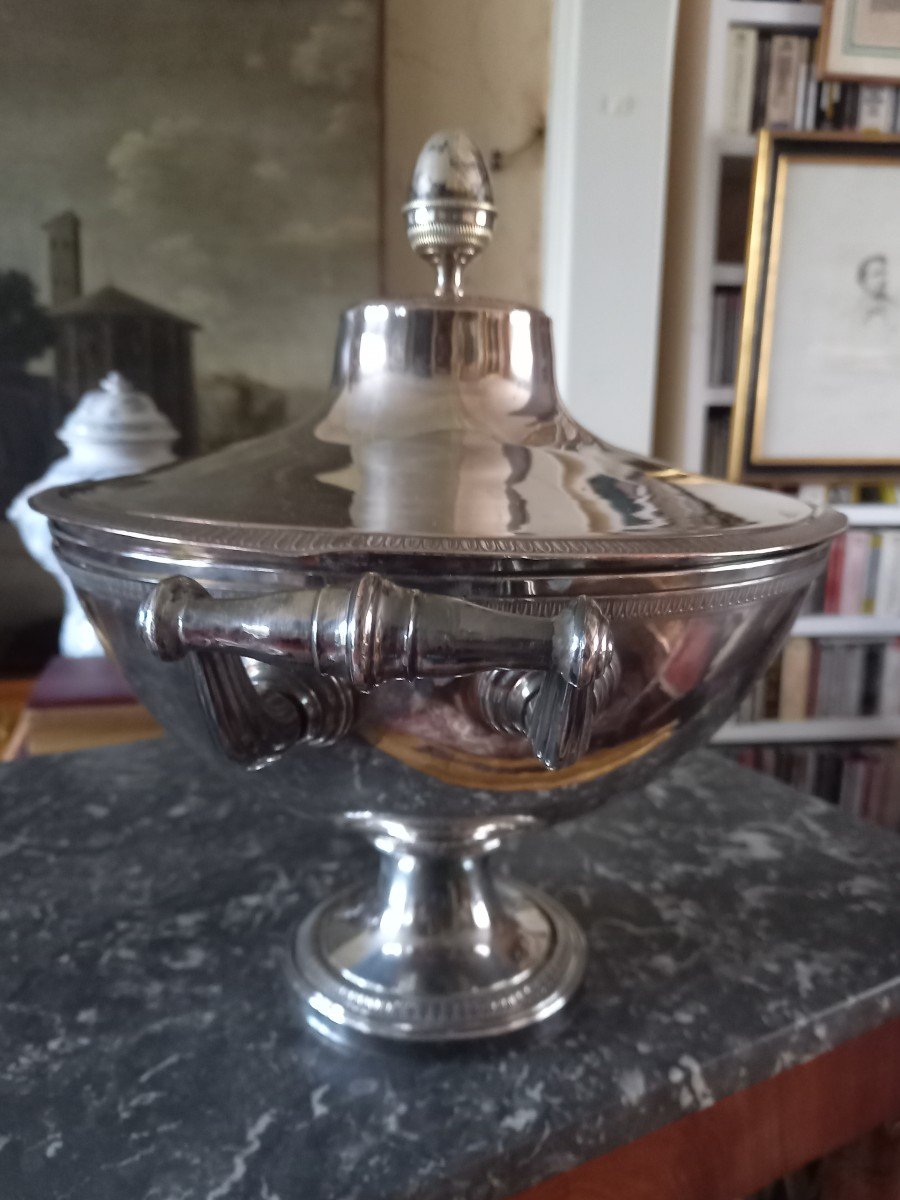 Large 1830 Silver Plated Metal Soup Tureen 