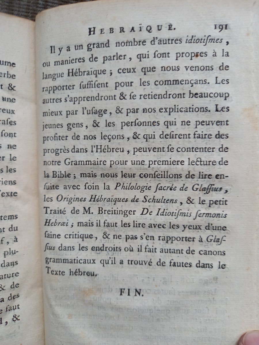 Grammaire Hébraïque à l'Usage Des écoles De Sorbonne.  édition De 1765-photo-5