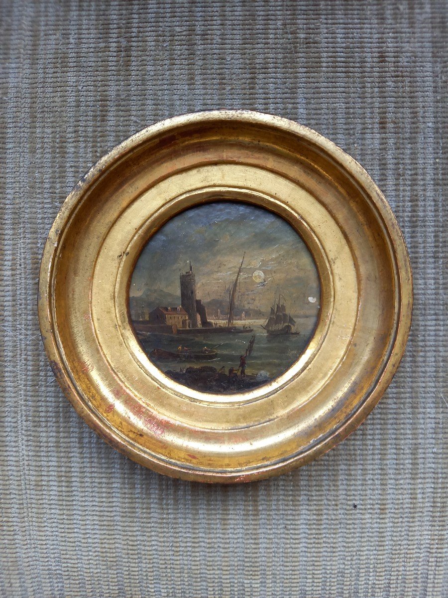 18th Century Port View In Miniature In The Style Of Henry d'Arles-photo-2