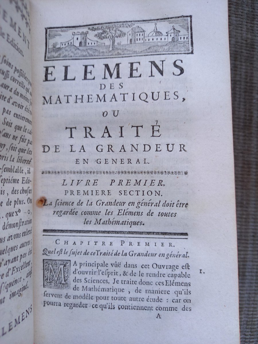 éléments De Mathématiques  Ou Traité De La Grandeur.  1761-photo-1