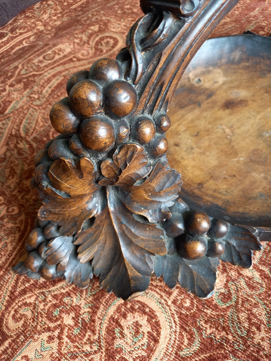 Art Deco Carved Wooden Fruit Bowl-photo-1