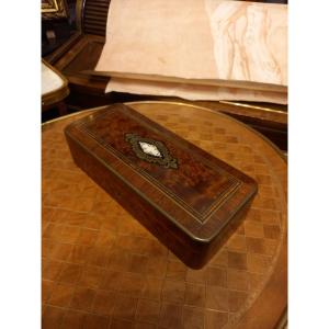Napoleon III Marquetry Box Signed Tahan
