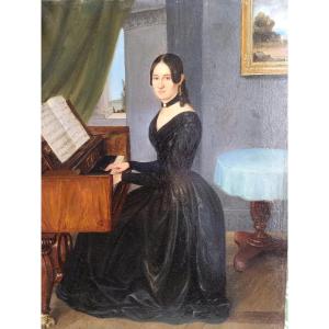 Portrait d'Une Pianiste Vers 1860.