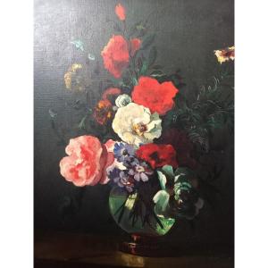 Bouquet De Pivoines Dans Le Goût Du XVIIe Par édouard Chol