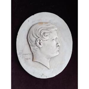 Profil Sculpté Sur Plâtre De René Princeteau Daté 1868