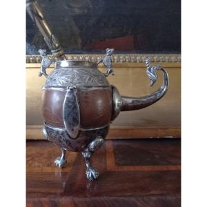 Mate Bowl, 19th Century Silver Frame, And An Antique Bombilla 