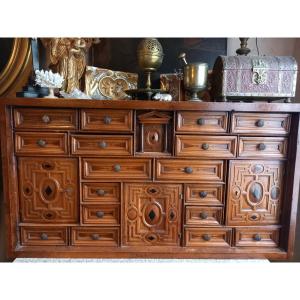 Large 17th Century Cabinet In Blond Walnut