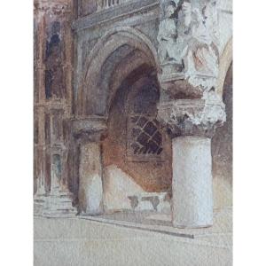 A Detail Of The Doge's Palace In Venice. 