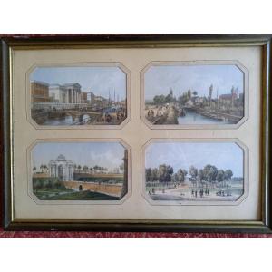 Lille  en 1860 : Quatre Lithographies De Deroy 