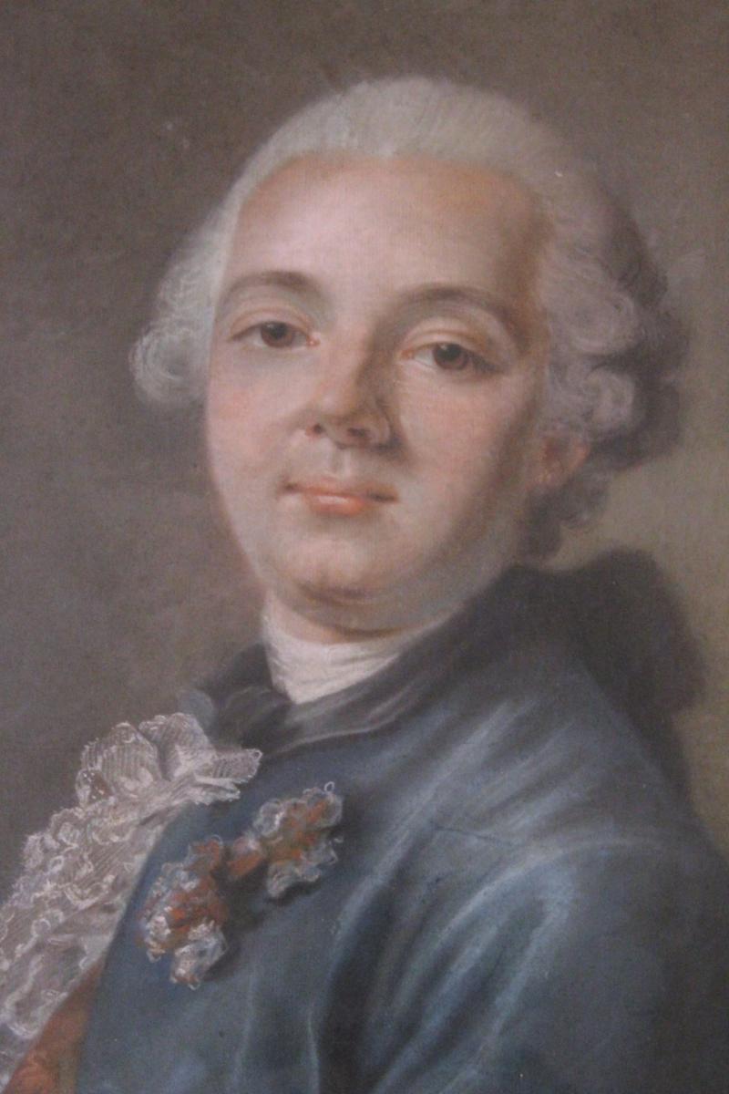 Grand Portrait Au Pastel d'Un Violoniste, école Française Du XVIIIe Siècle -photo-4