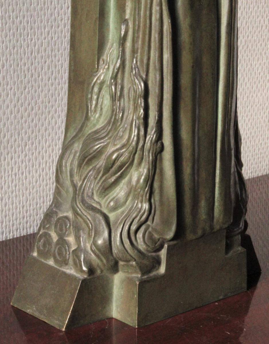 “jeanne Au Bûcher”, Bronze, Real Del Sarte-photo-3