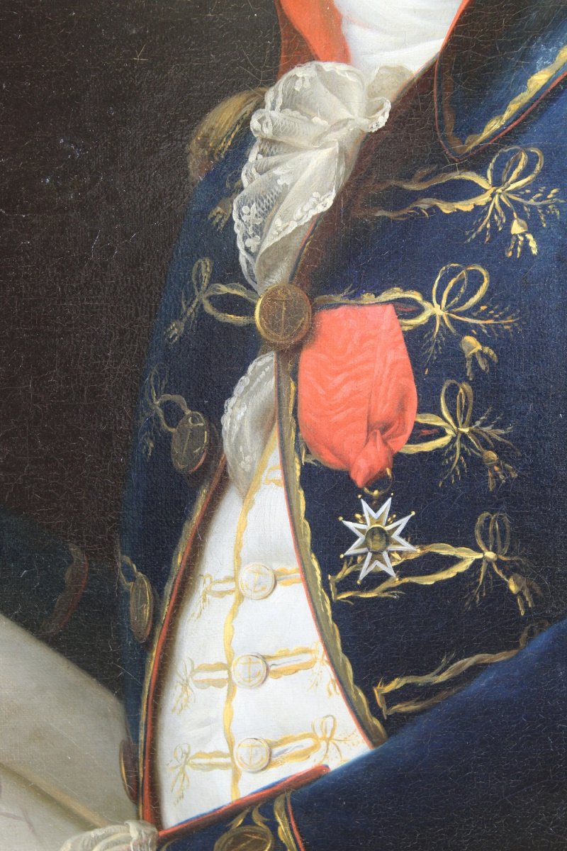 Portrait d'Officier De Marine Sous Louis XVI École Française Du XVIIIe Siècle-photo-4