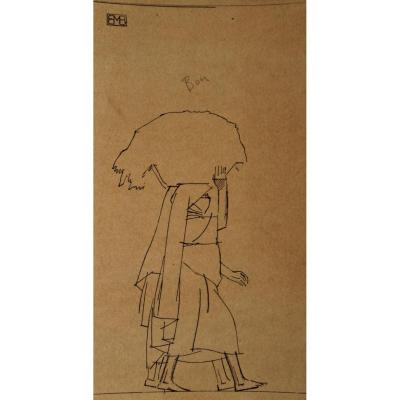 Series Of 5 Drawings Orientalist Bernard Boutet De De Monvel