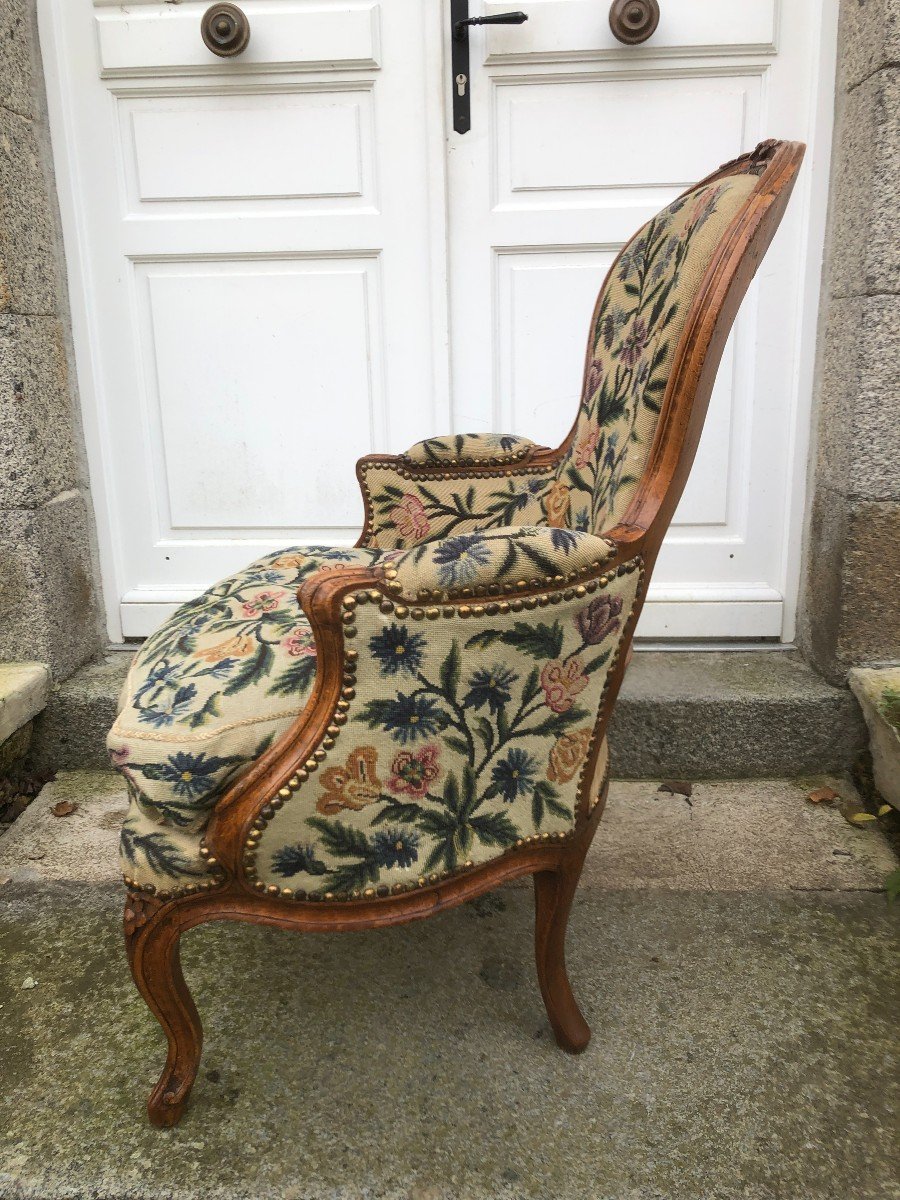 Bergere Louis XV Period In Natural Beech-photo-2