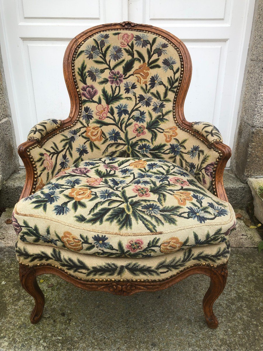 Bergere Louis XV Period In Natural Beech