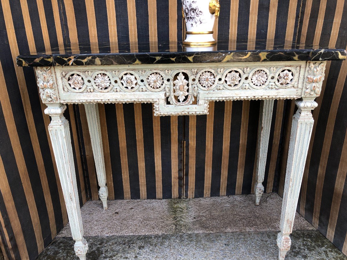 Louis XVI Console In Painted Wood-photo-2