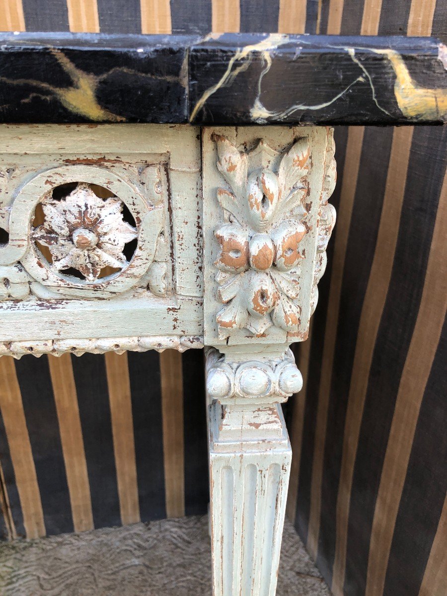 Louis XVI Console In Painted Wood-photo-4