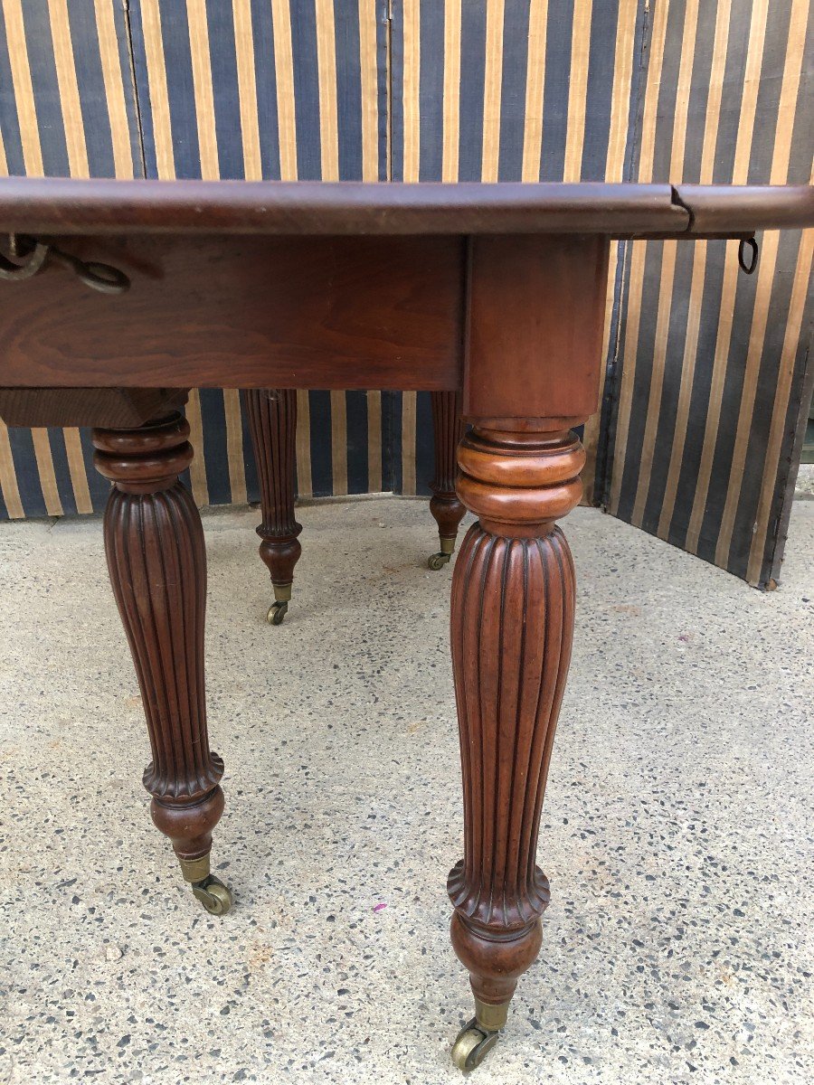 Large Table In Solid Mahogany, Restoration Period-photo-2