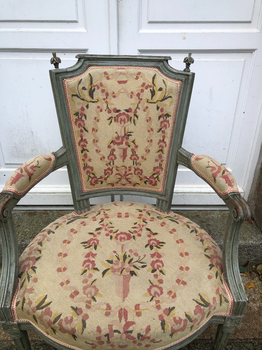 Suite De Quatre Fauteuils d'époque Louis XVI -photo-3