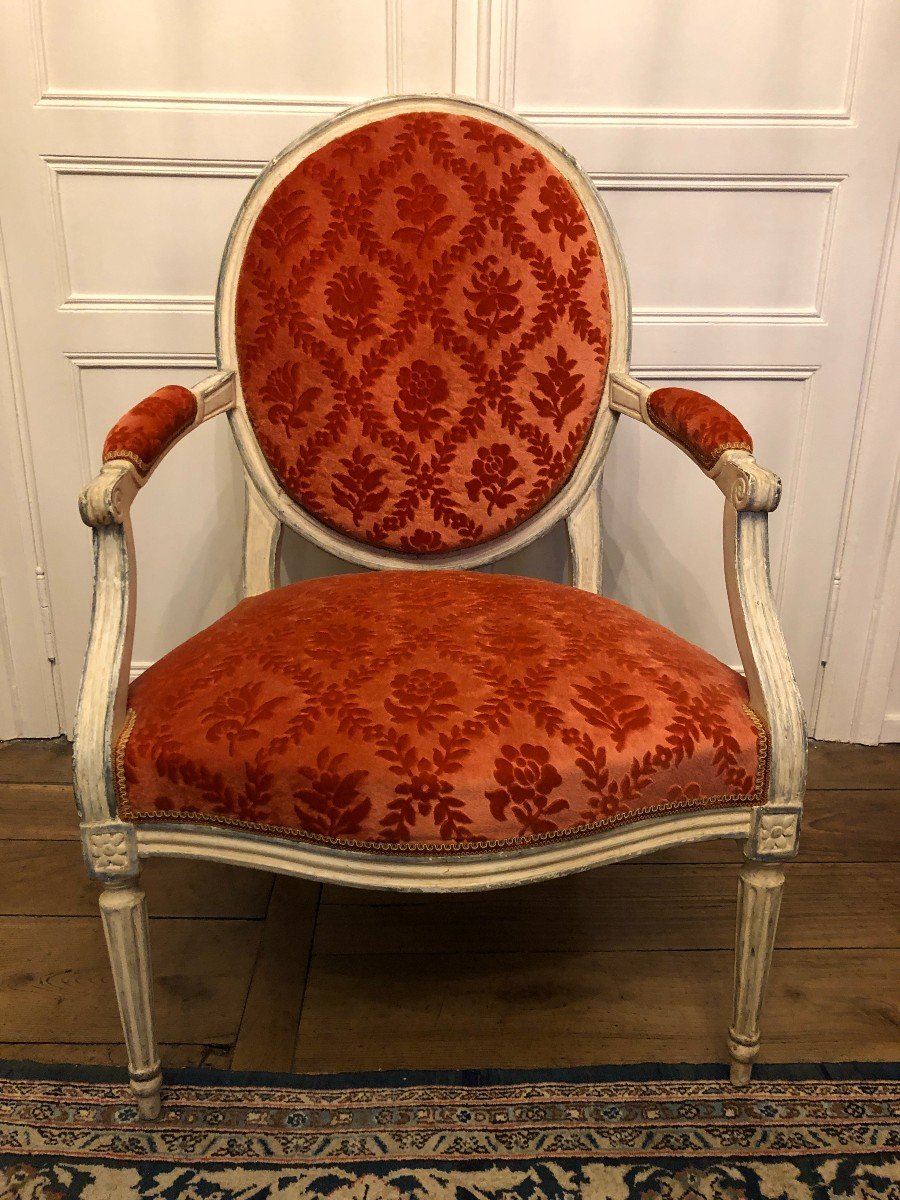 Louis XVI Period Flat Back Armchair