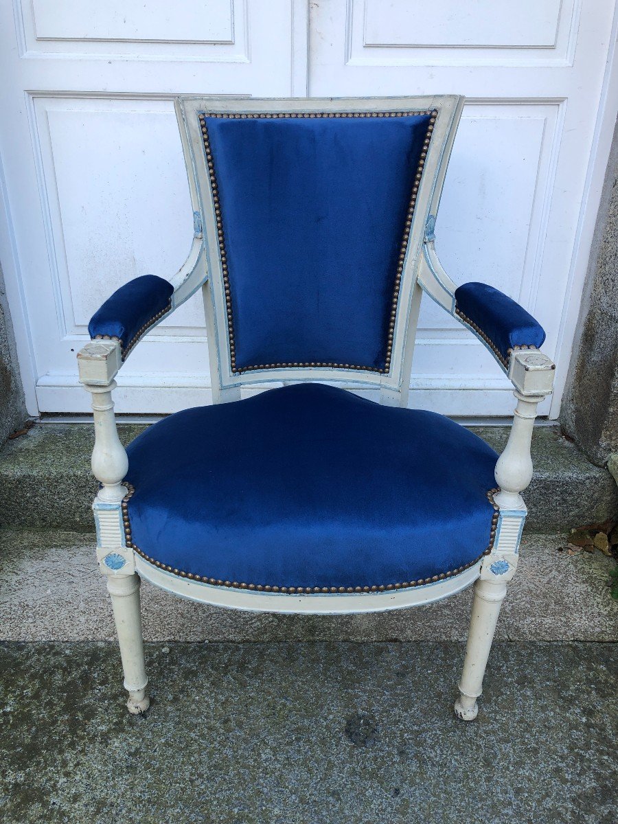 Pair Of Lacquered Directoire Period Armchairs-photo-2