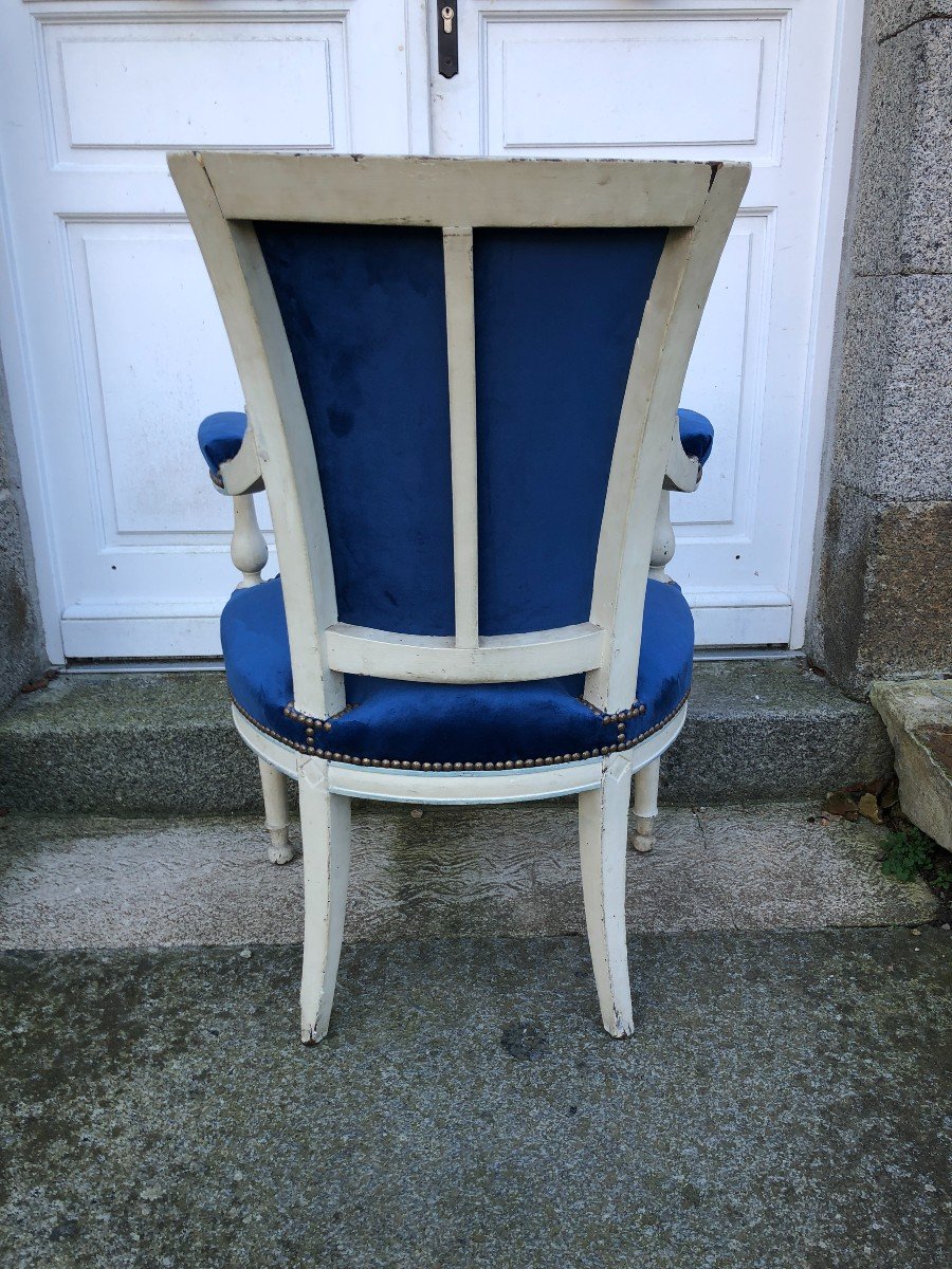 Pair Of Lacquered Directoire Period Armchairs-photo-5