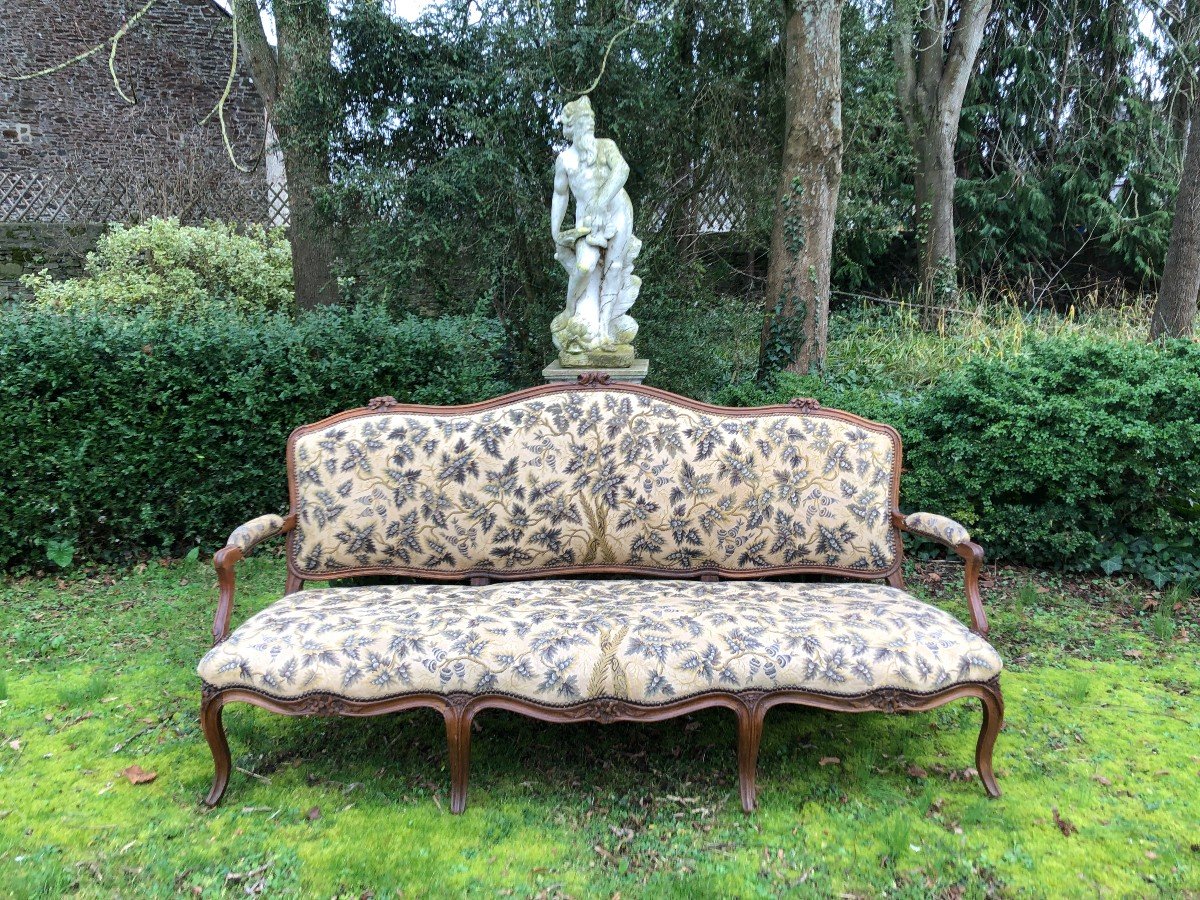 Louis XV Period Sofa In Walnut-photo-1