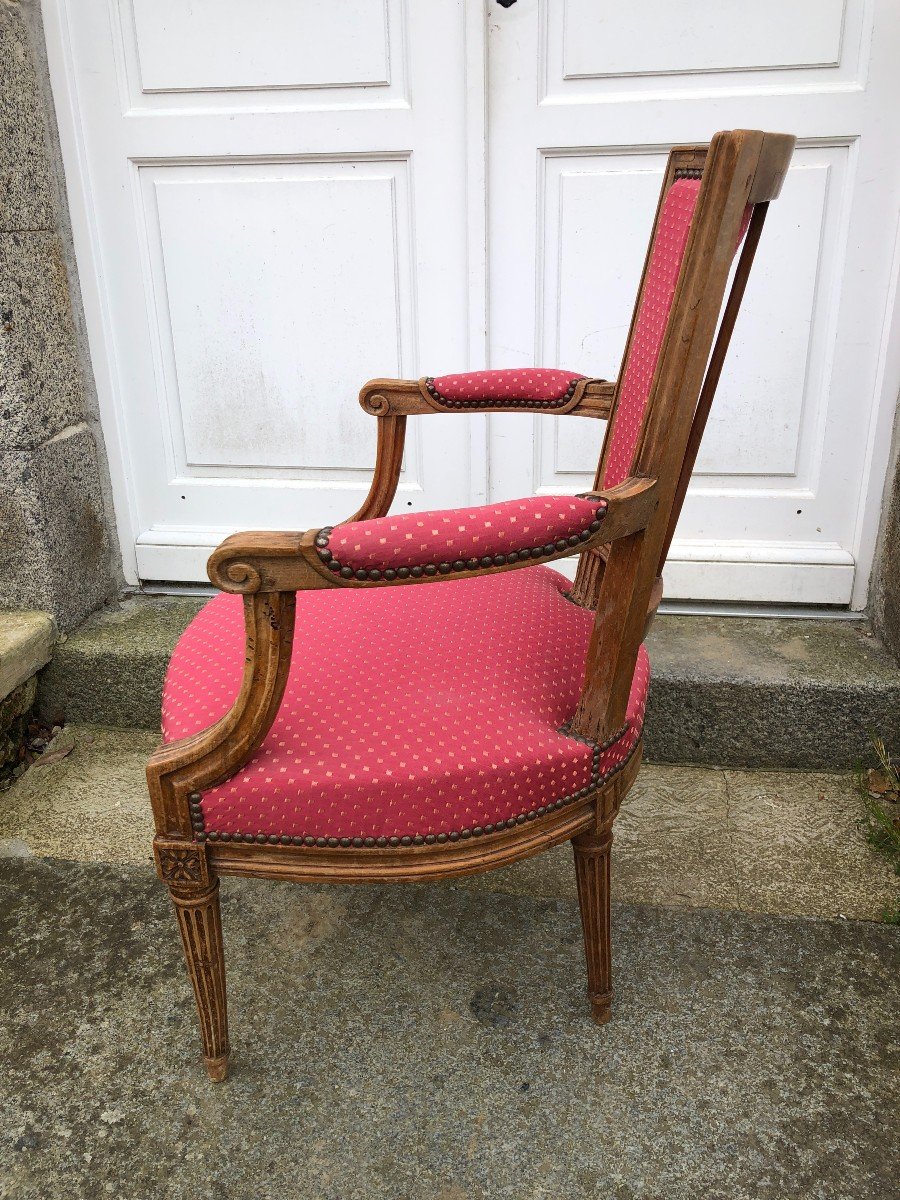 Louis XVI Period Cabriolet In Natural Beech-photo-2