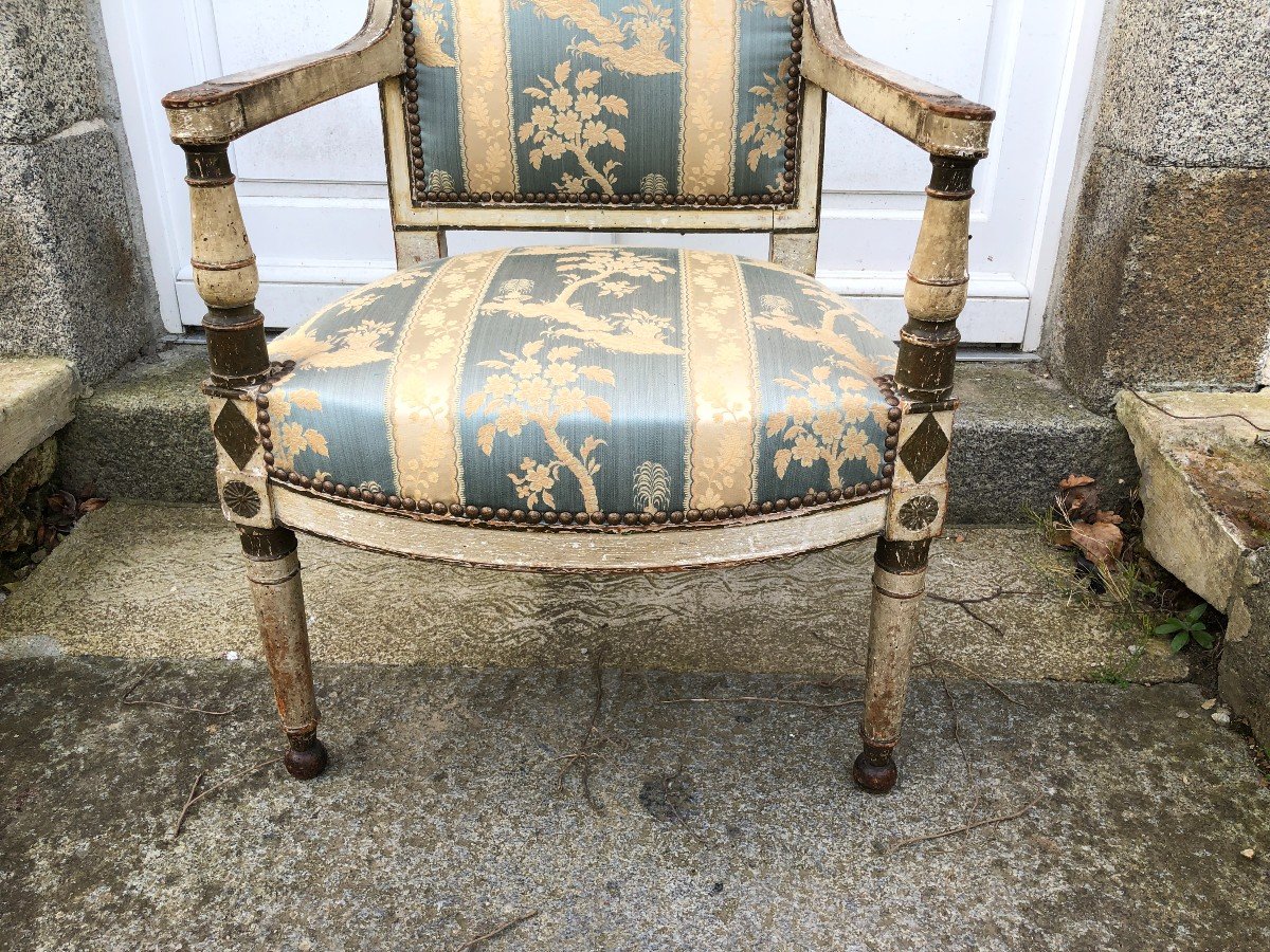 Fauteuil d'époque Directoire Laqué-photo-4