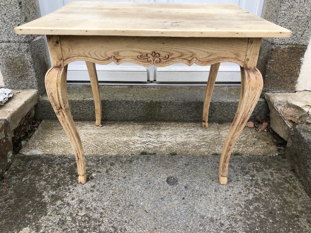 Louis XV Style Table From The 19th Century In Natural Oak-photo-4