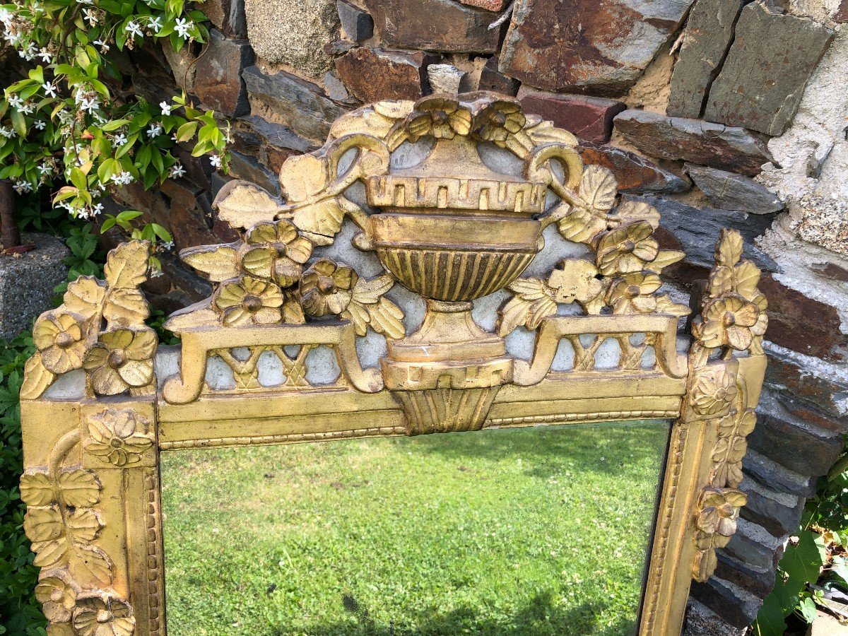 Louis XVI Period Mirror In Golden Wood -photo-2