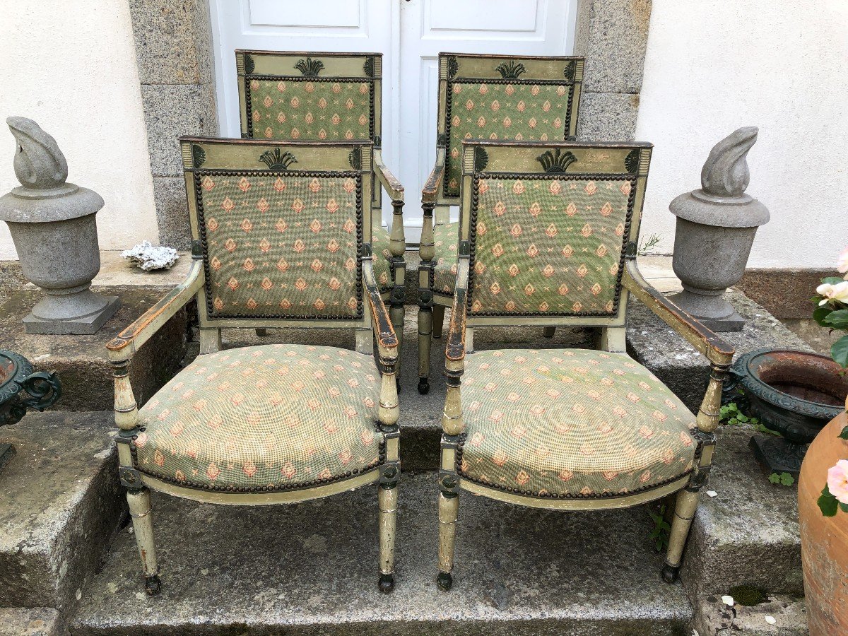 Suite De Quatre Fauteuils d'époque Directoire -photo-1