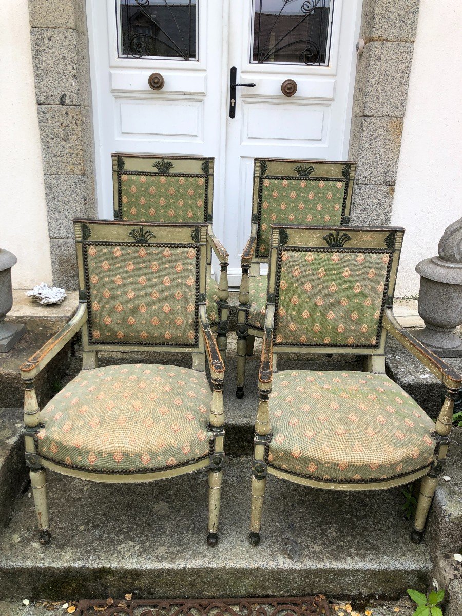 Suite De Quatre Fauteuils d'époque Directoire 