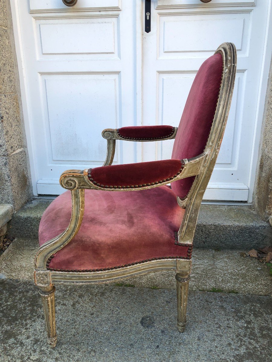 Fauteuil à La  Reine d'époque Louis XVI De Jb.lelarge-photo-3