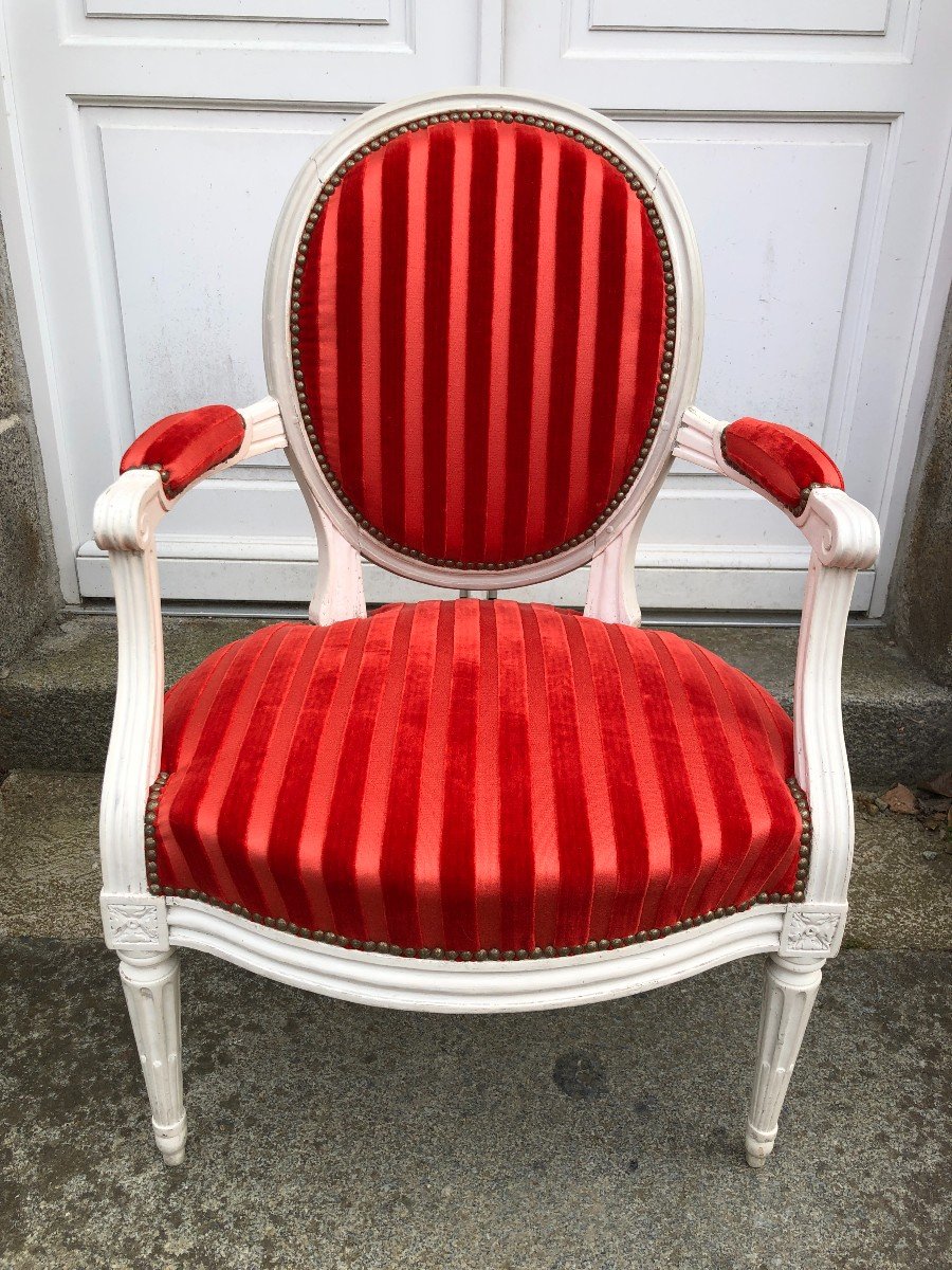 Pair Of Louis XVI Period Armchairs By A Gailliard-photo-2