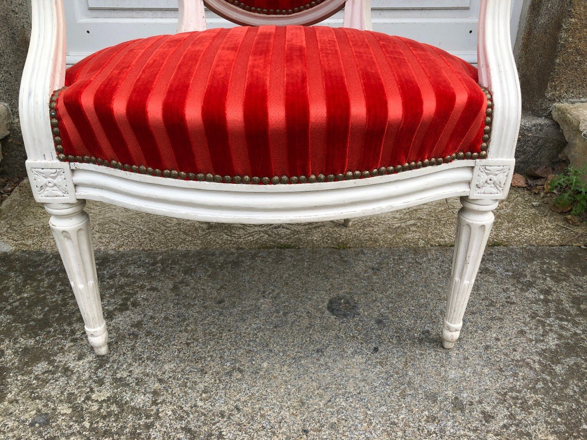 Pair Of Louis XVI Period Armchairs By A Gailliard-photo-3