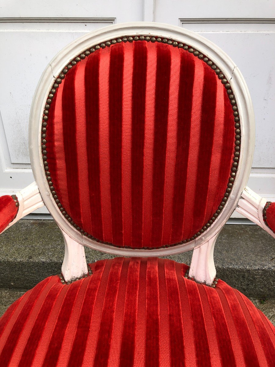 Paire De Fauteuils d'époque Louis XVI De A Gailliard-photo-4