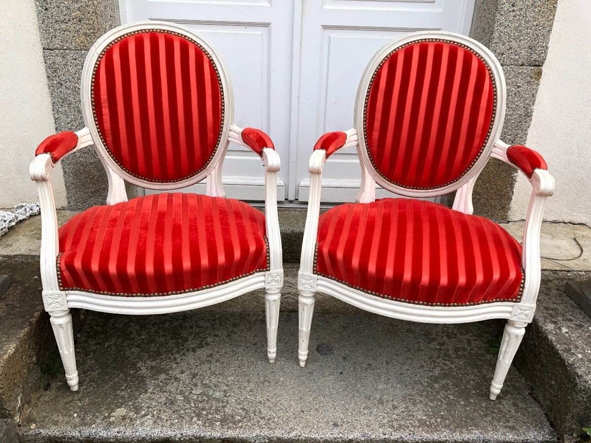 Paire De Fauteuils d'époque Louis XVI De A Gailliard