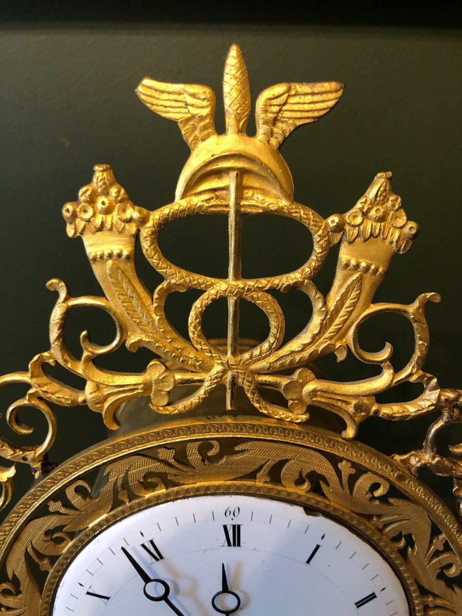 Directoire Period Clock In Gilt Bronze-photo-1