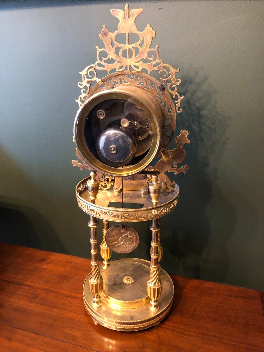 Directoire Period Clock In Gilt Bronze-photo-5