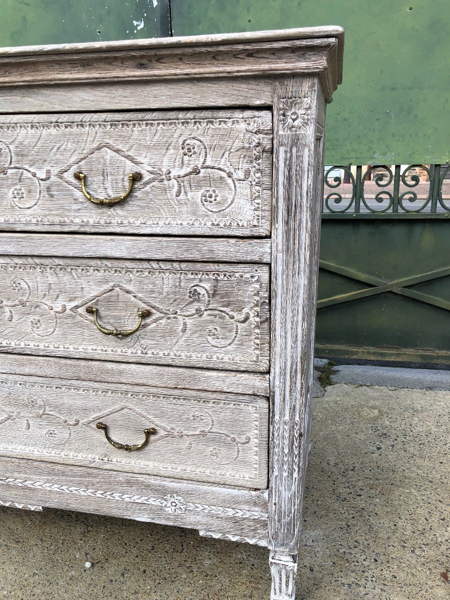 Louis XVI Period Liège Chest Of Drawers In Bleached Oak -photo-4