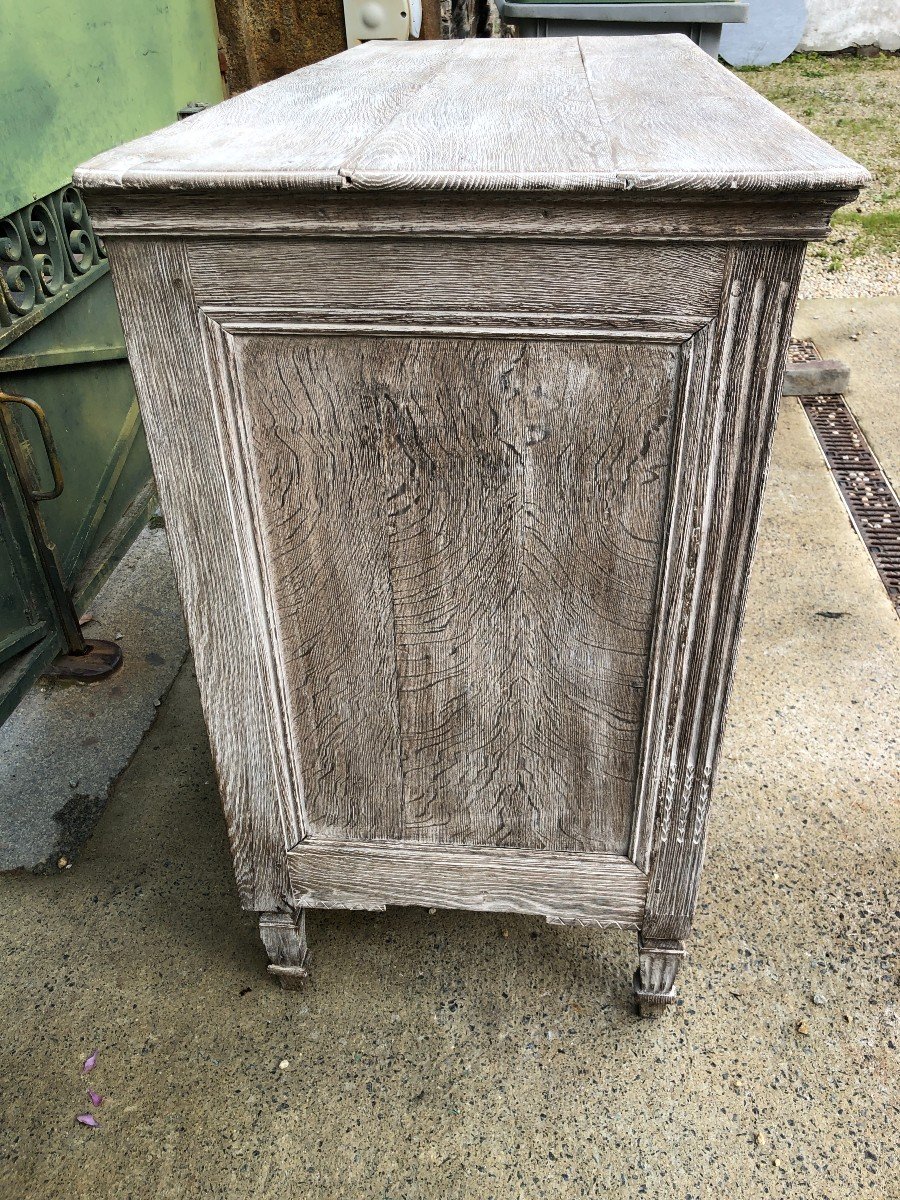 Commode Liégeoise d'époque Louis XVI En Chêne Blanchi -photo-2