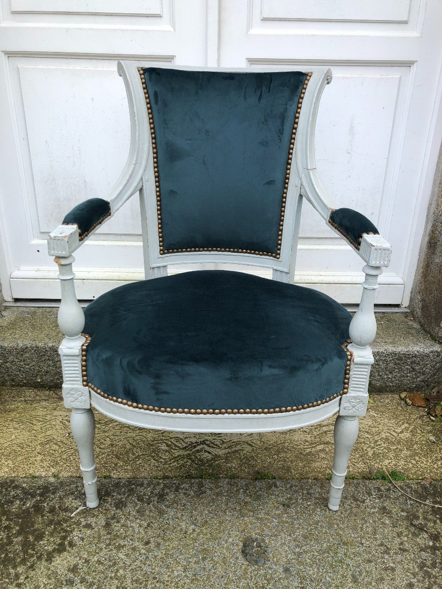 Pair Of Lacquered Directoire Period Armchairs-photo-2