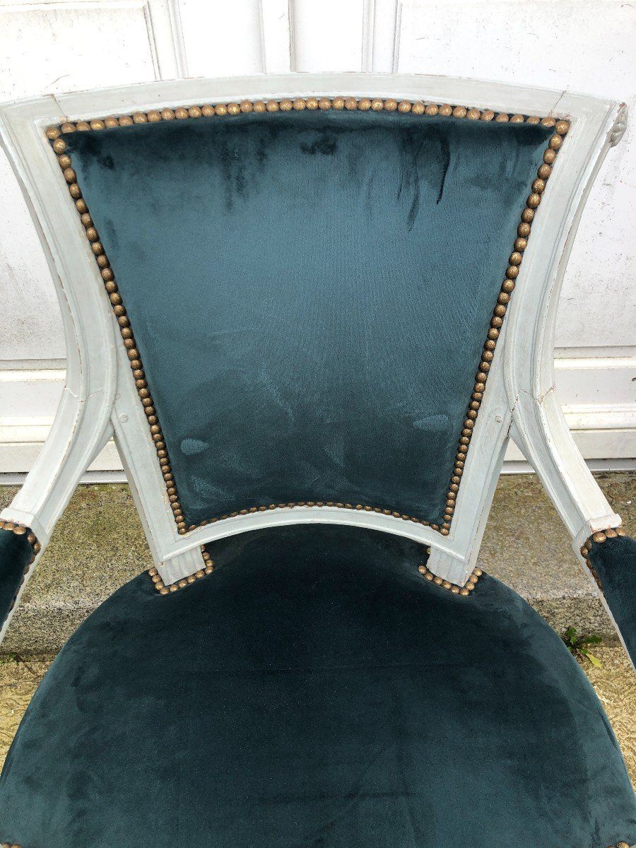 Pair Of Lacquered Directoire Period Armchairs-photo-2