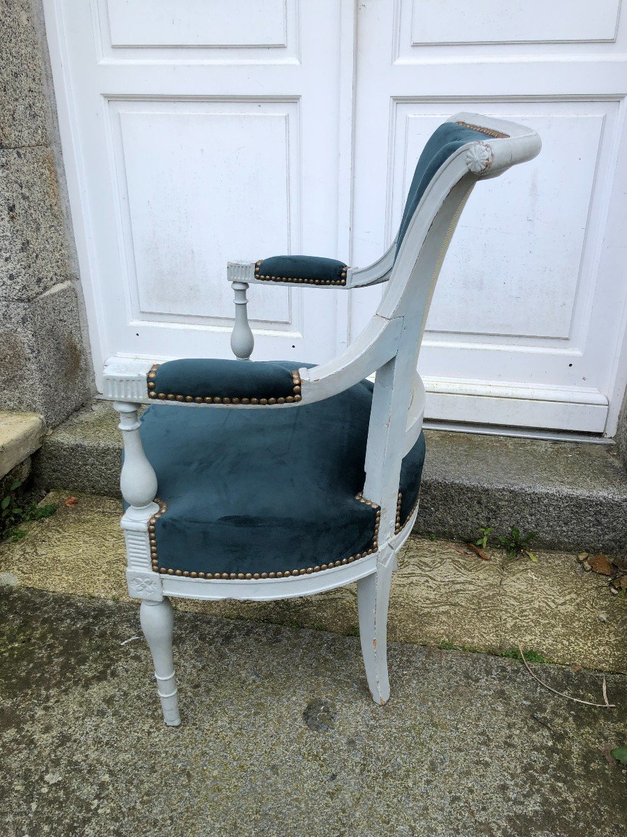 Pair Of Lacquered Directoire Period Armchairs-photo-3