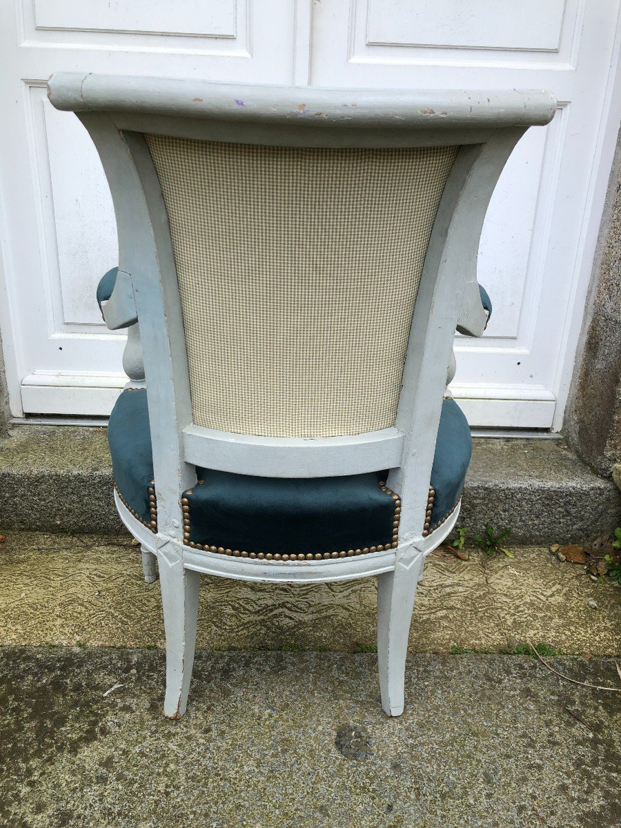 Pair Of Lacquered Directoire Period Armchairs-photo-4