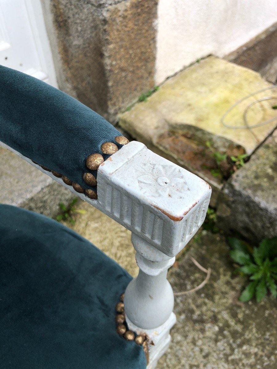 Pair Of Lacquered Directoire Period Armchairs-photo-5