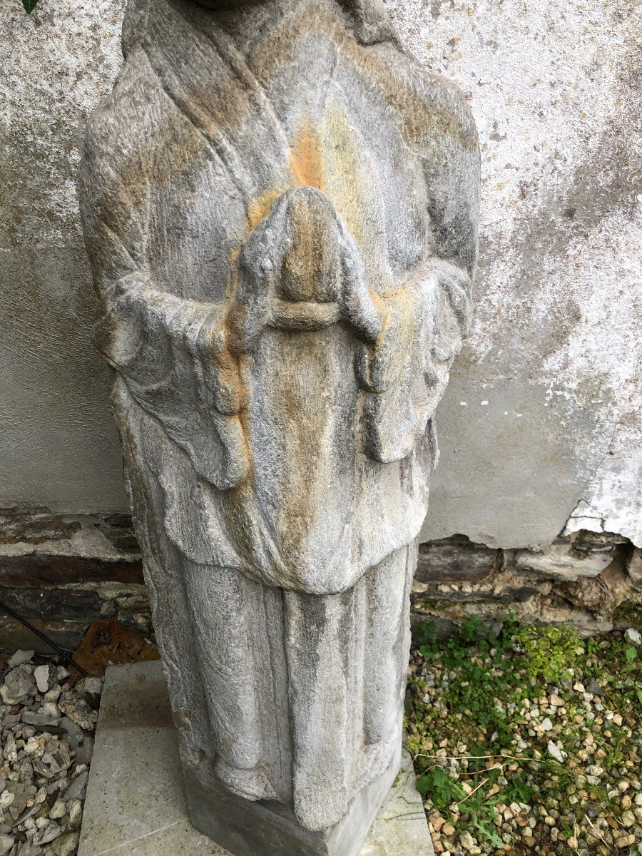 Statue d'Une Femme Asiatique En Granit-photo-3