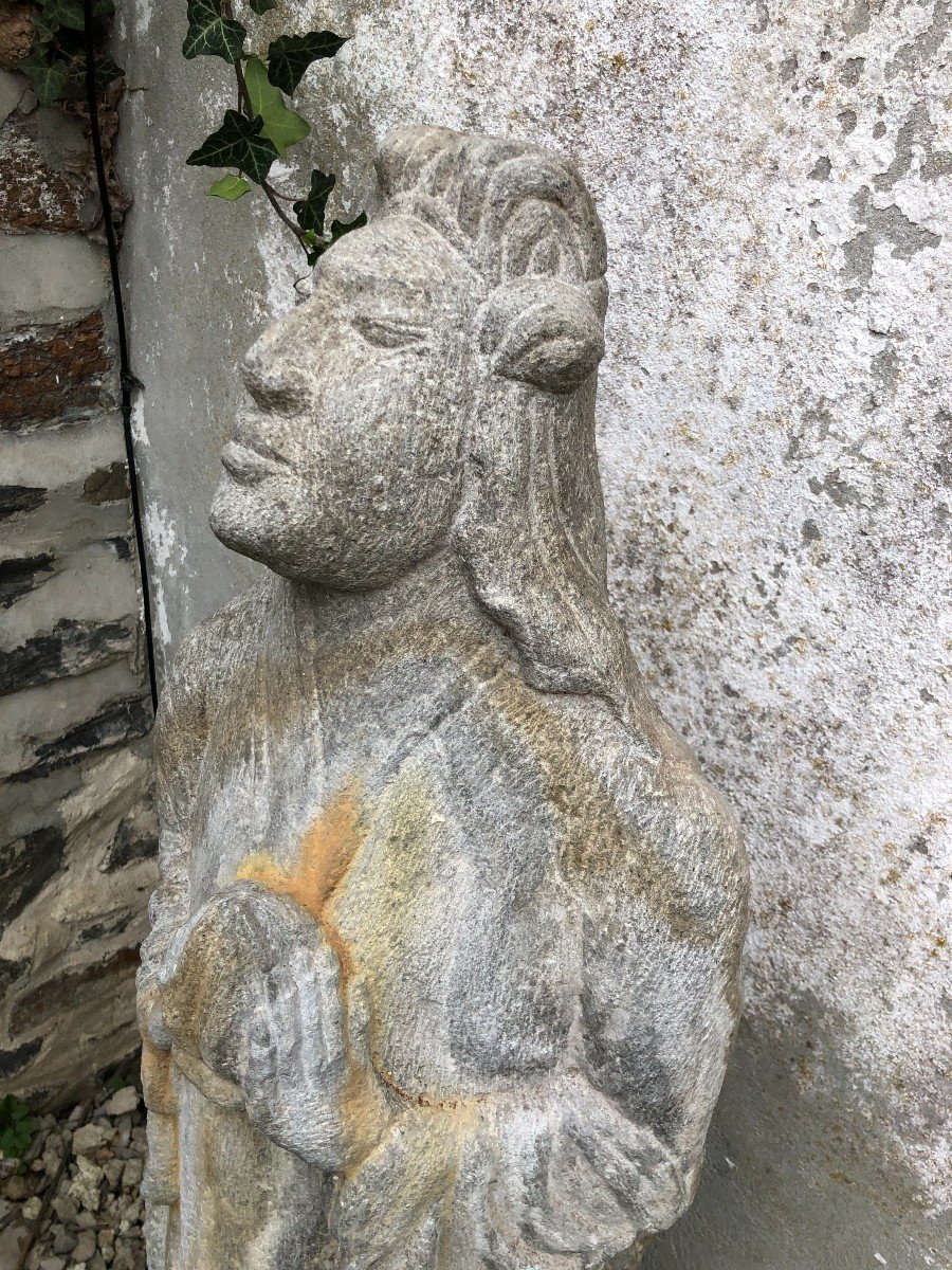 Statue d'Une Femme Asiatique En Granit-photo-7