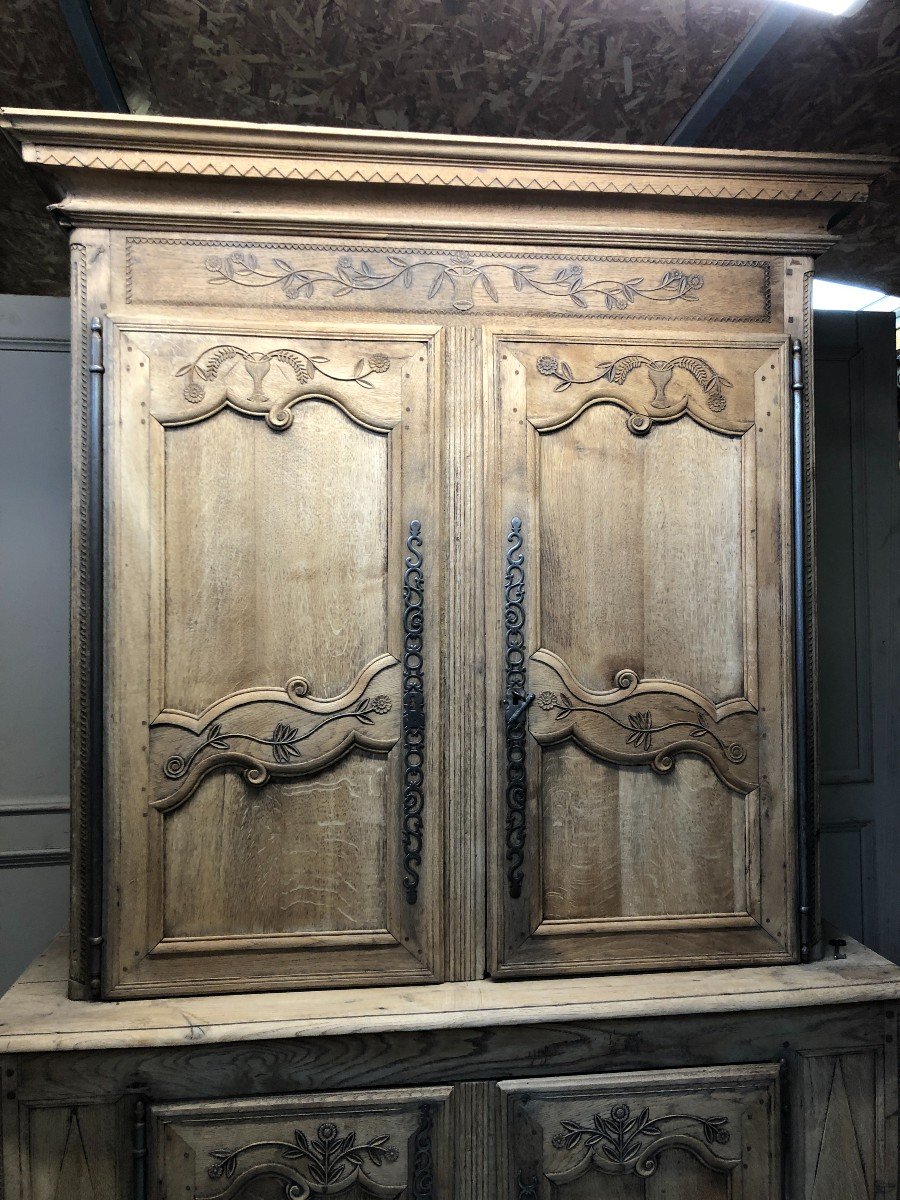 Early 19th Century Norman Two-body Buffet In Natural Oak-photo-3